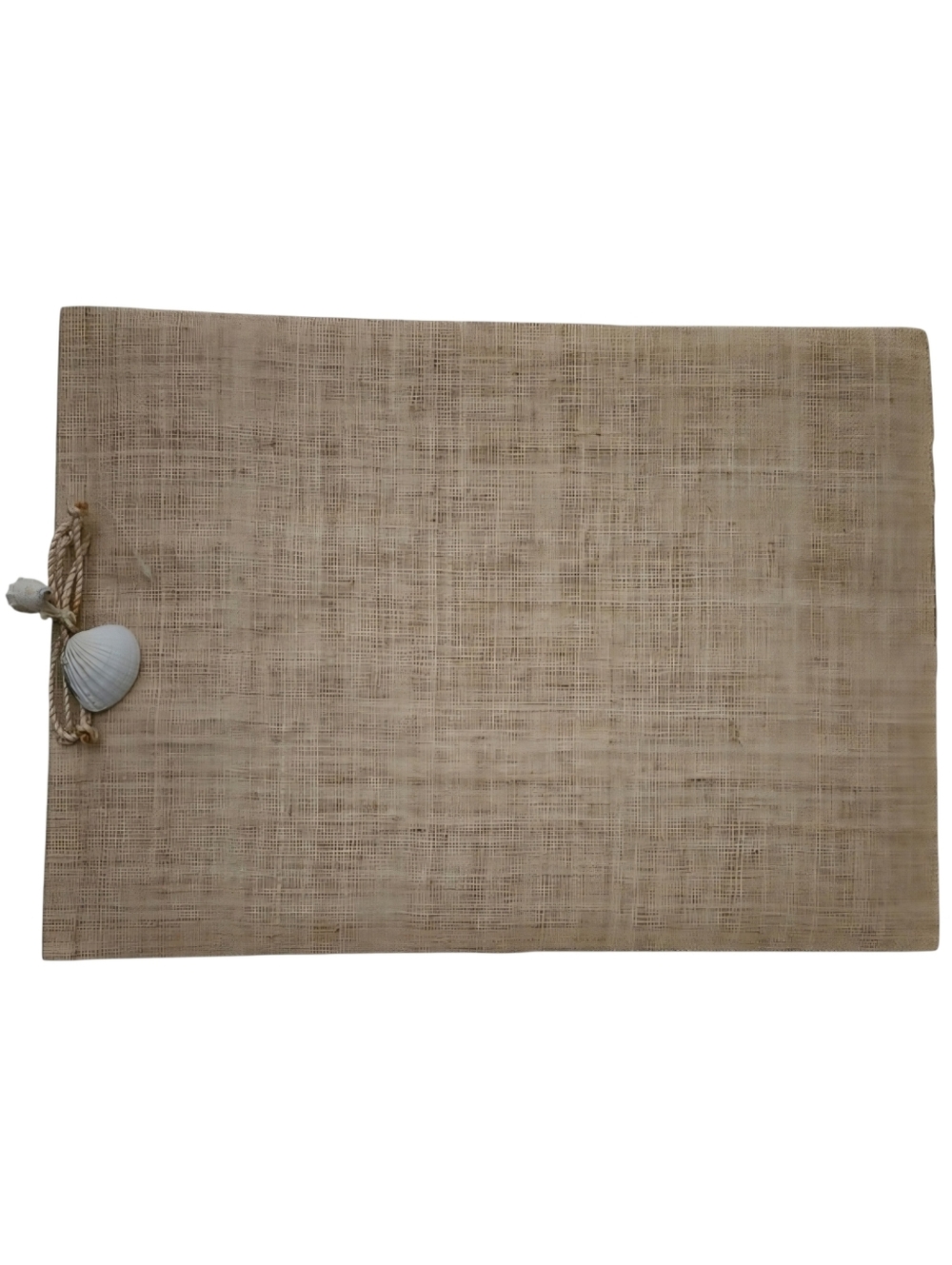 POTTERY BARN Scrapbook Photo Album Journal Raffia shell art natural scrapbooking